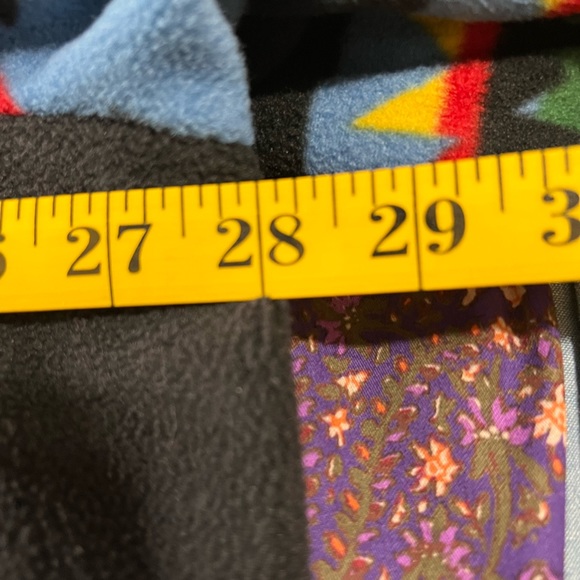 Chaps Fleece Zip Southwestern Look Black With Colorful Print Design Size 3X - Picture 7 of 7